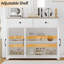 Armoire de cuisine, grand buffet avec tiroirs, station de café moderne avec tablettes et portes réglables, buffet de plancher pour la salle à manger