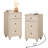 Nightstand Set With Storage And Built-In Outlets (Set Of 2), Light Beige
