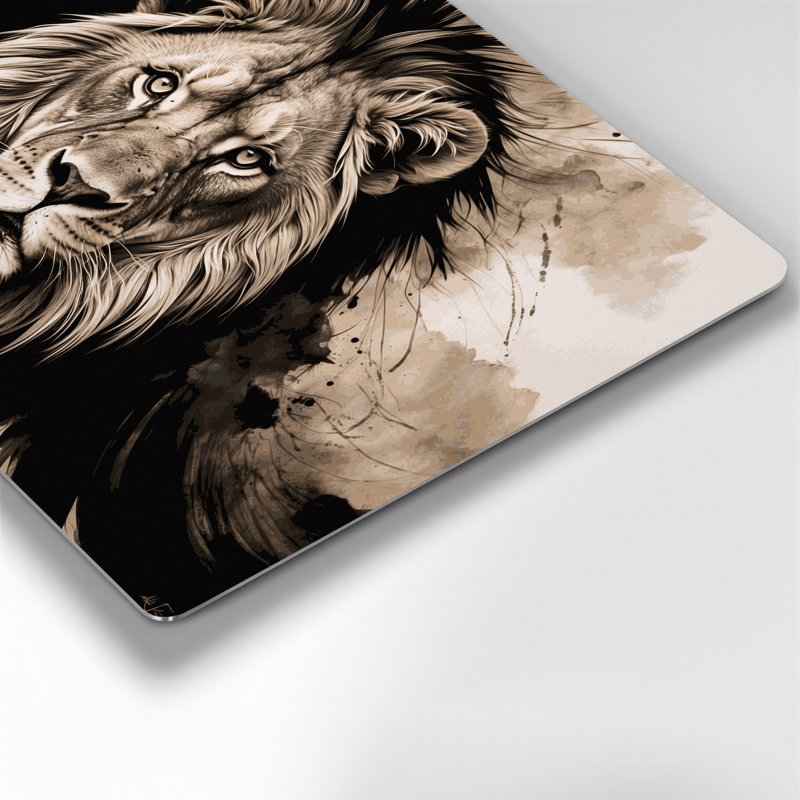 Wildlife African Lion Black Metal Wall Art, 11" H x 14" W