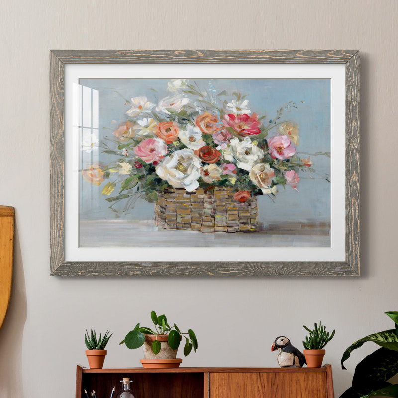 «Flower Market Fresh» par J Paul, reproduction d'art sur papier encadrée, H 31,5 po x l 23,5 po x P 1,5 po, Gris
