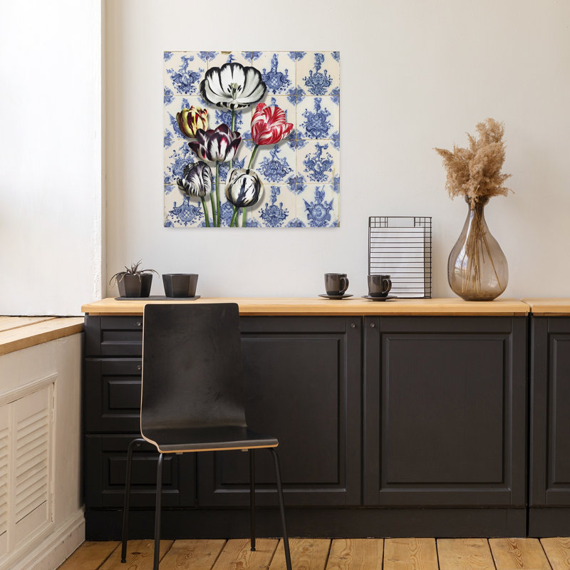 Art contemporain contemporain tulipe, H 18 po x l 18 po