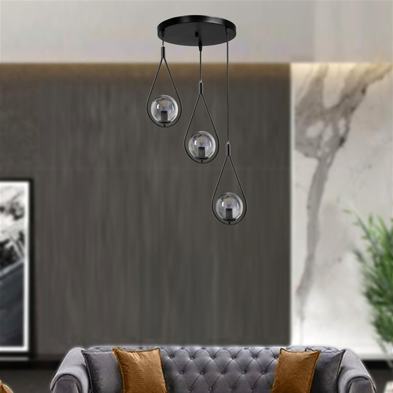 Lustre industriel scandinave 100% métal, hauteur 27,6 po x 11,8 po | Peinture séchée au four, revêtement en culot, culot E27 de 40 W maximum | Conception noire élégante, parfaite pour les espaces de repas et de vie modernes