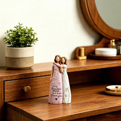 Hand-Painted Mother-Daughter Mini Statue. A Birthday Gift From Daughter To Mother, Mother-Daughter Gift, Suitable For Holiday Gifts And Home Decoration.