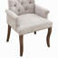 Chaise de salle à manger rembourrée en tissu de chenille, pieds courbés en bois massif, élégante chaise de salle à manger capitonnée pour salle à manger club, paquet simple-1121905627-1121905628