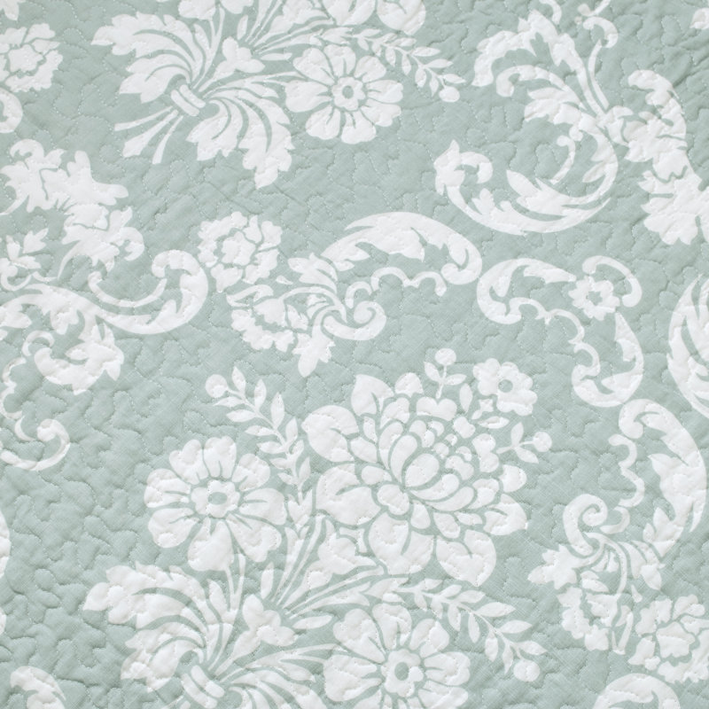 Ensemble de courtepointe réversible en coton Laura Ashley Venetia, Courtepointe très grand + 2 taies décoratives, Bleu
