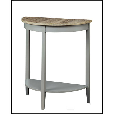 Florissant Transitional Half Moon Console Table with Bottom Shelf