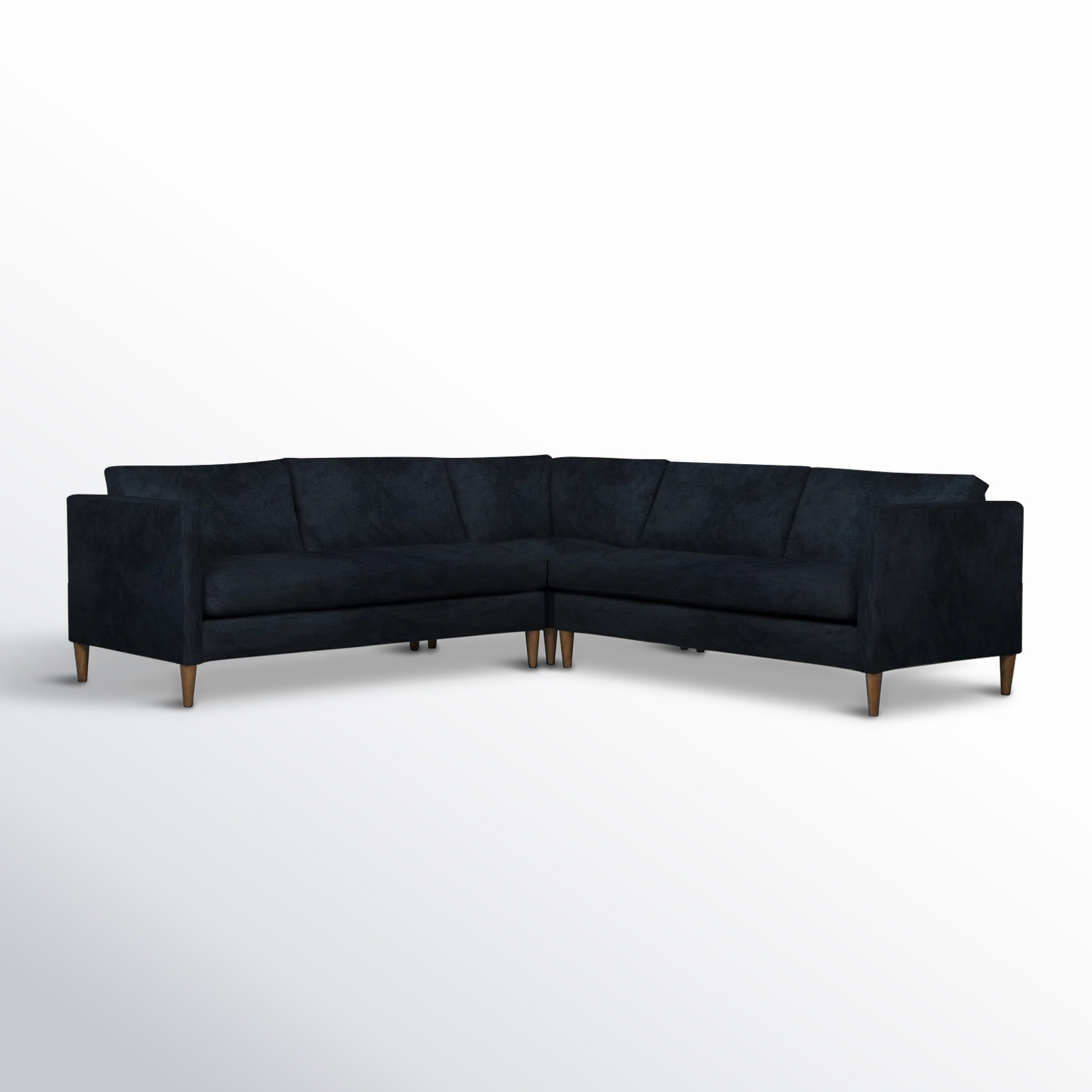 Clifford Sectional, Bella Ink Blue Performance Velvet