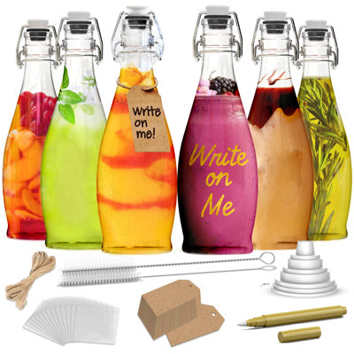 Ensemble de bouteilles en verre à couvercle pivotant 17 oz Nevler (paquet de 6)