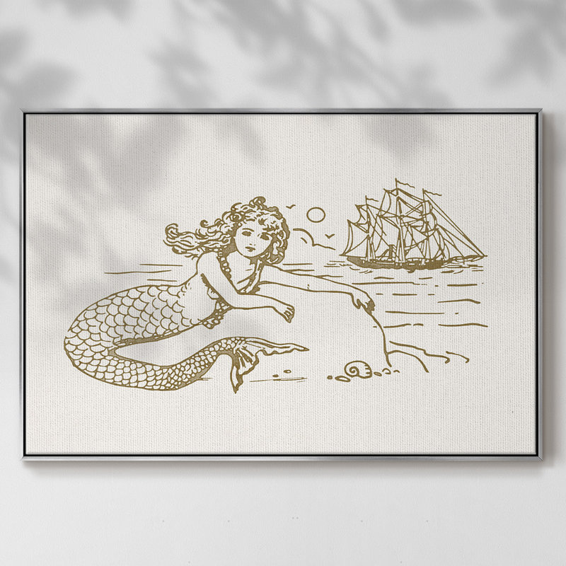 Sunning Mermaid I, Argent, H 17 po x l 25 po x P 2 po