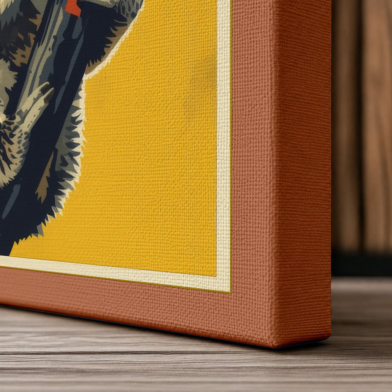 Koala on Branch Modern - Wrapped Canvas, 18x12 - 45.7 x 30.5 cm, Terracotta Border