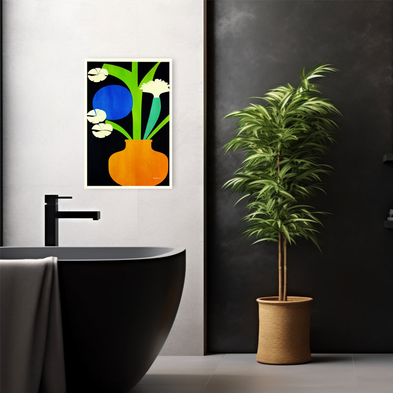Reproduction d'art mural moderne et moderne à motif floral abstrait, H 24 po x l 16 po