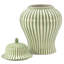 Vase en céramique à rayures vertes et blanches en forme de canne à sucre, 45,7 cm
