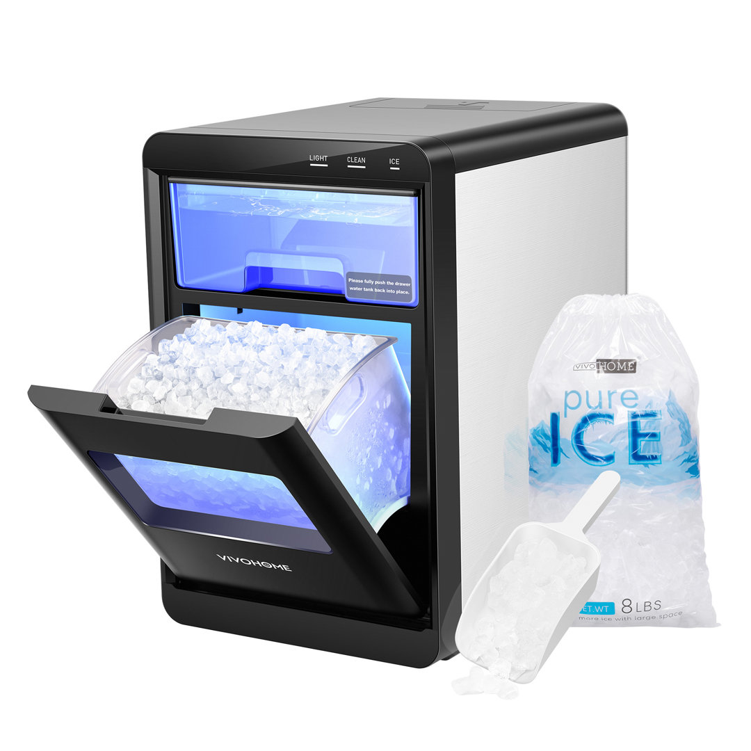 45 Lb.daily Production Pebble Ice Countertop Ice Maker With Self-cleaning VIVOHOME