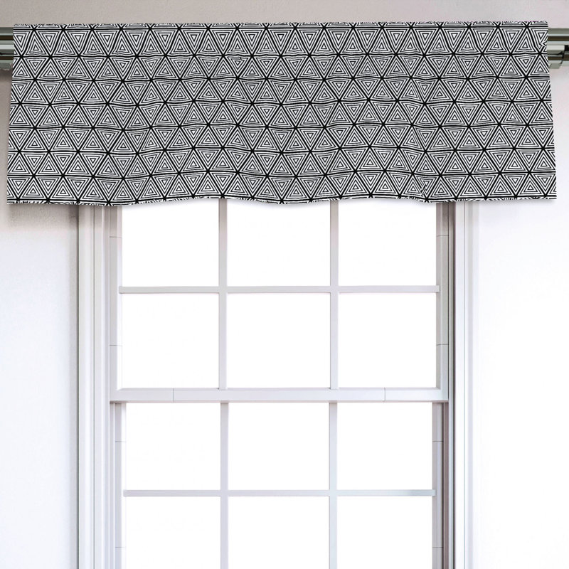 Sateen Geometric Ruffled Window Valance