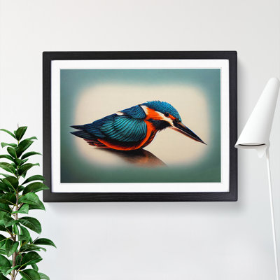 Vibrant Kingfisher Bird - Framed Print