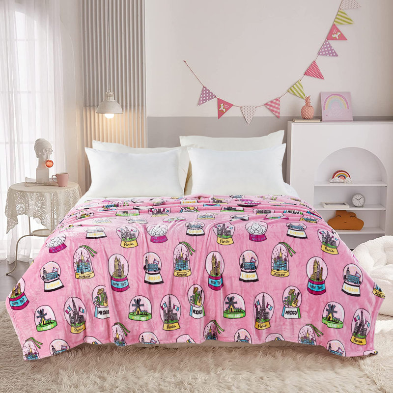 Couverture polaire Cities of the World, Rose, 90 po x 90 po