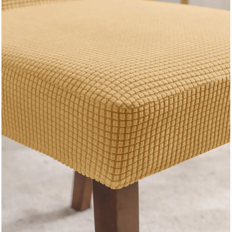 Ensemble de 2 pièces - Housse de protection pour chaise de bureau de salle à manger, Polyester doré