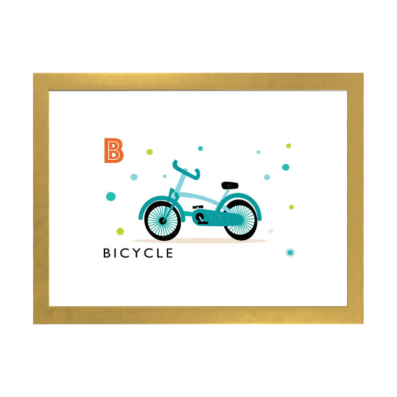 «B Is» pour vélo - impression, Papier encadré doré, Blanc, H 24 po x l 32 po x P 1 po