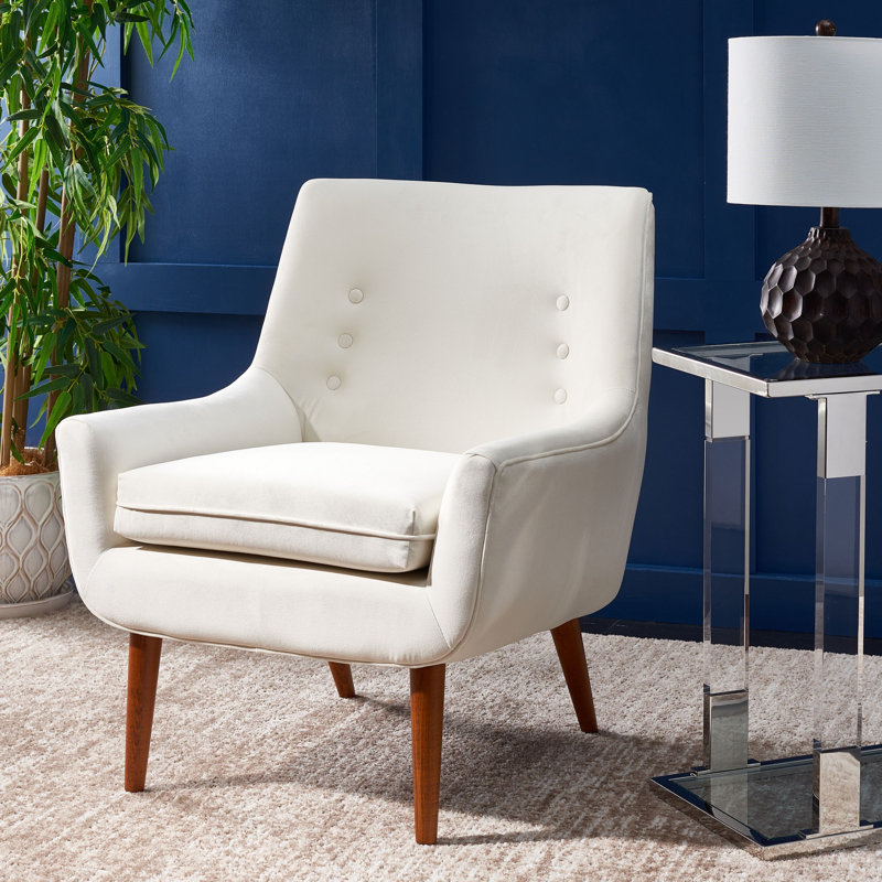 Arguello Velvet Armchair, White Velvet