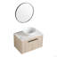 Ensemble de meuble-lavabo moderne 30 po avec lavabo en céramique, meuble-lavabo mural en chêne blanc avec porte à fermeture en douceur, emballage KD