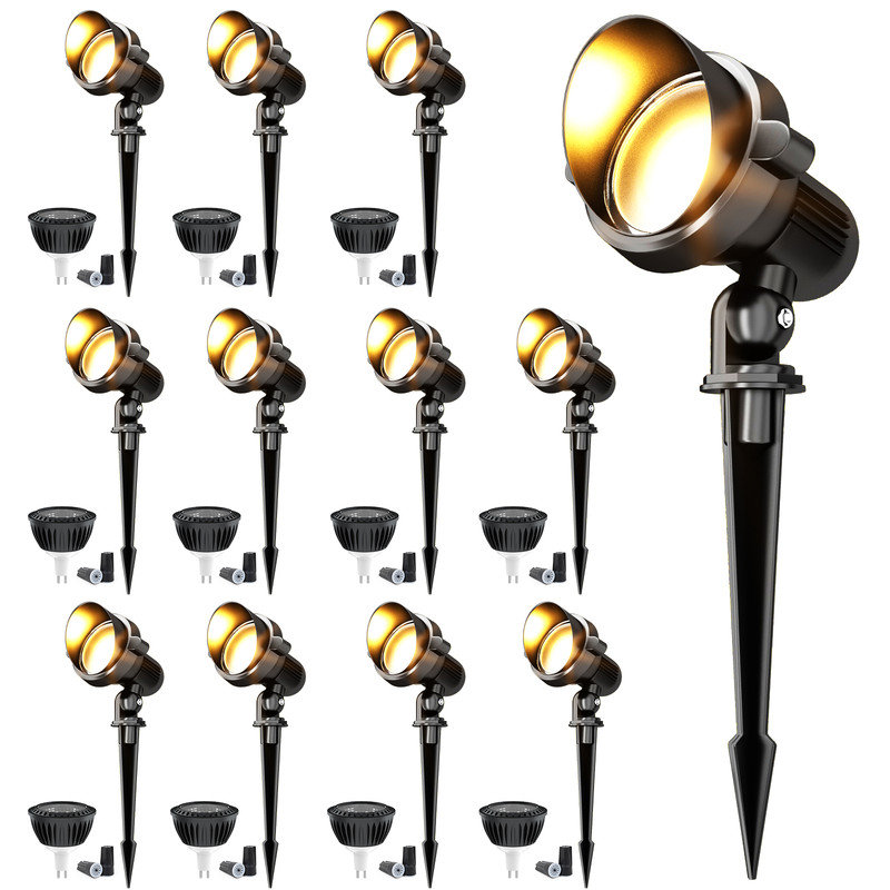 Lumière de paysage extérieure 10W: MR16 3000K 12-24V avec connecteur IP65