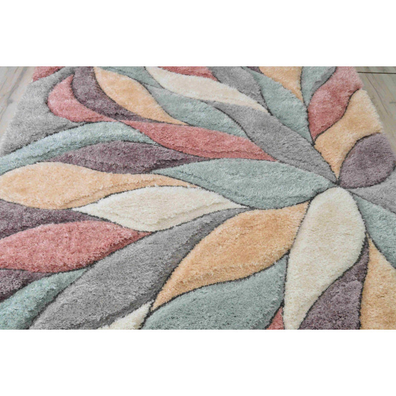 Modern Arriola Shag Abstract Geometric Rug For Living Room Bedroom, Rectangle 7'10" x 10'10"