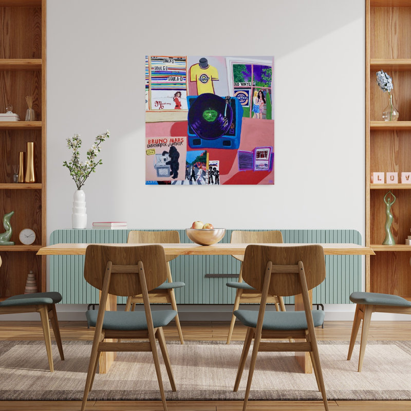 Art contemporain rétro, H 36 po x l 36 po