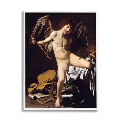 " Cupid as Victor Caravaggio Classic Nude Portrait " Acrylic Painting
