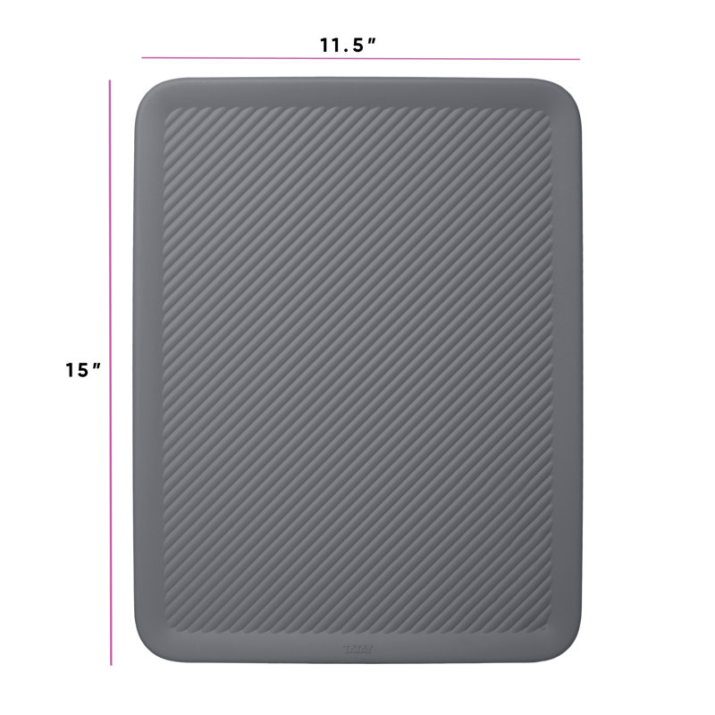 Couvercle de rangement en plastique nervuré, gris, H 0,15 po x l 15 po x P 12 po