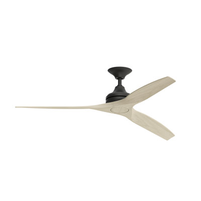 Ventilateur de plafond intérieur / extérieur 60 pouces Spitfire - noir avec pales blanches délavées