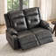 Ensemble de fauteuils inclinables manuels 2 pièces modernes avec porte-gobelets en acier inoxydable, fauteuil coulissant en cuir végétalien Gravity, noir-132790041-132790042
