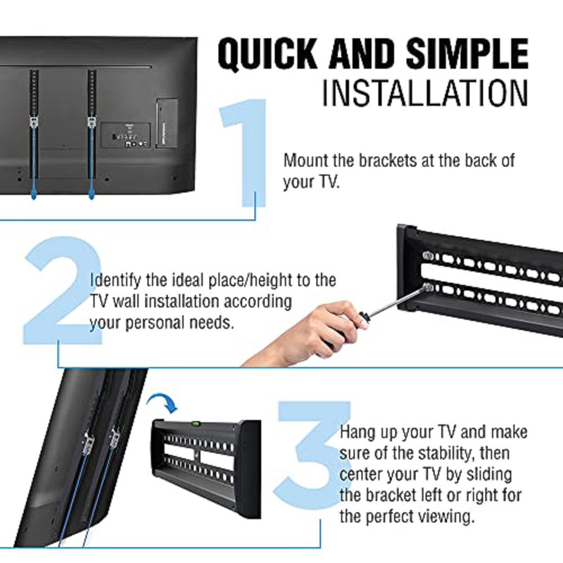 ELG E600 Fixed TV Wall Steel Mount with Max VESA 600X400mm Automatic Locking for 32 to 86 inch TVs