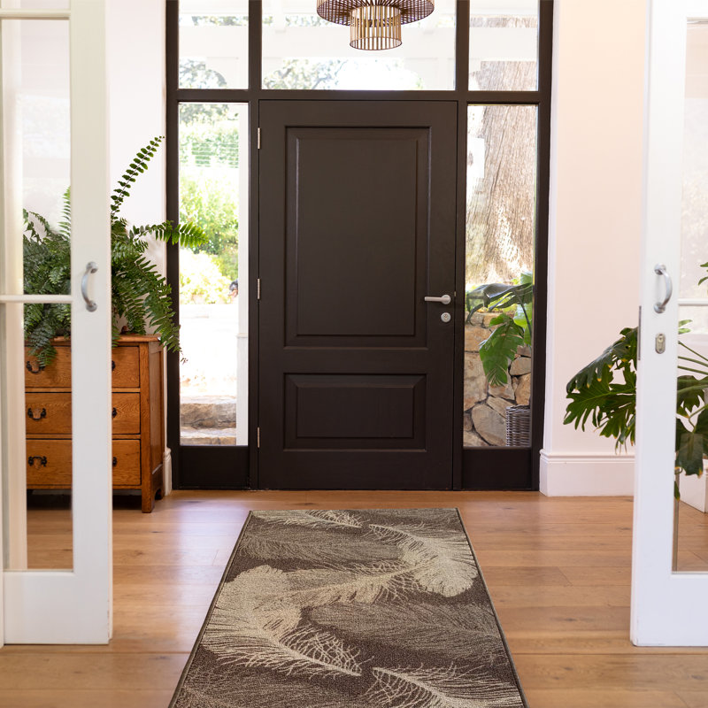 Tapis touffeté brun / ivoire, Rectangle 2 pi x 2 pi 2 po