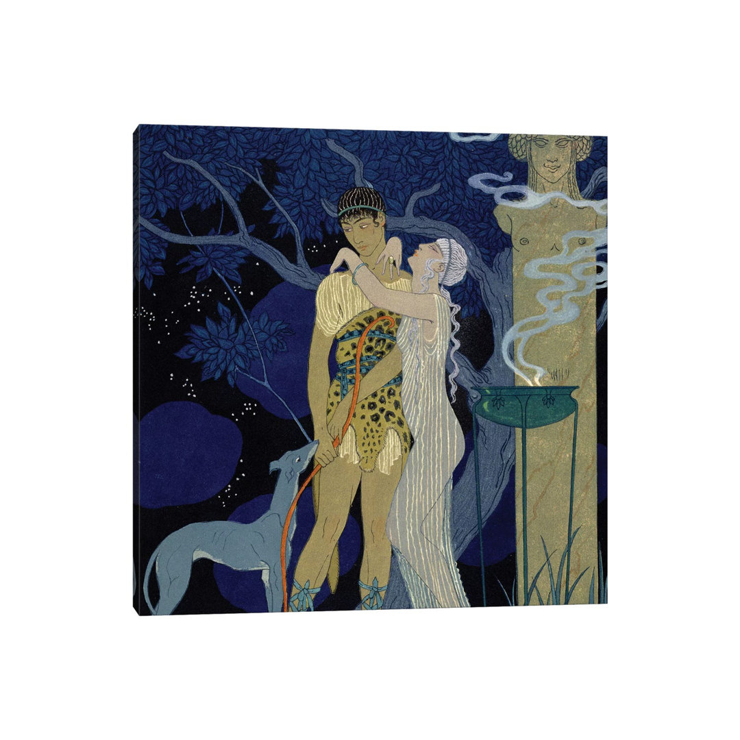 Venus And Adonis by George Barbier - Wrapped Canvas Painting