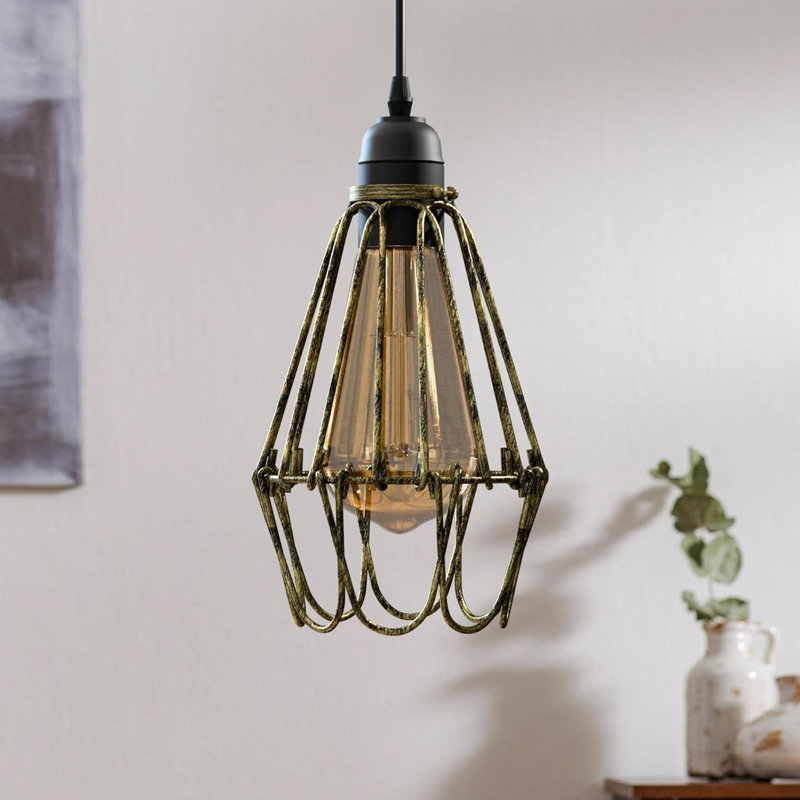 Annjelica 10cm H Metal Empire Lamp Shade, Brushed Brass