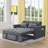 Eiri 55'' Wide Convertible Velvet Sleeper Square Arm Sofa Bed with Reclining Backrest and 2 Throw Pillows-349733505