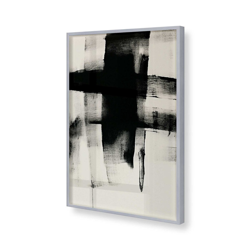 Charcoal Whisper I Print, Polished Chrome Framed, 17.25" H x 13.25" W