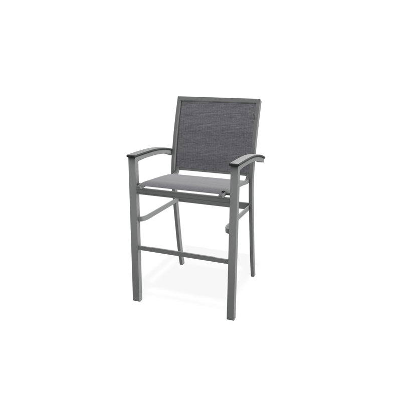 Chaise de café empilable en aluminium Bazza, Graphite, Étain Augustine