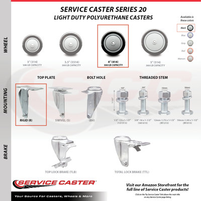 4 Piece Polyurethane Caster Set
