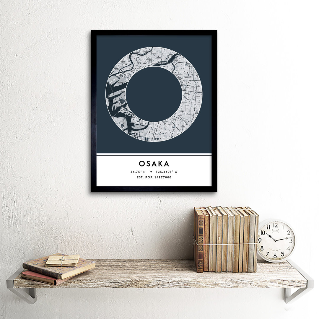 Osaka City Map Osaka Japan City Map - Single Picture Frame Typography