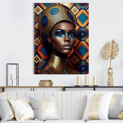 «Classy Portrait of Elegant African Lady», reproduction d'art sur toile