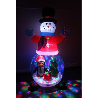 8 Foot Tall Lighted Christmas Inflatable Snowman Globe with Penguins, Gift Box, and Christmas Tree Indoor / Outdoor Holiday Blow Up Yard Garden Decora -  Hashtag Home, 639646EEBD2C4208B8E633BF2B0B3554