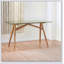 Bureau d'ordinateur moderne en verre trempé et en bois d'acacia, idéal pour les bureaux à domicile et les salles de conférence, durable et élégant