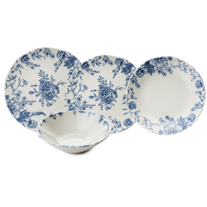 Ashwaq 24 Piece Porcelain Dinnerware Set - Service for 6