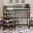 Twin Size Loft Metal Bed With Built-In Charging Station And LED Light-1196368472