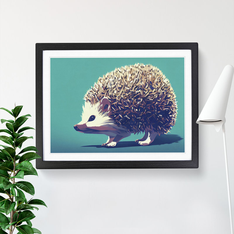 Favourable Hedgehog - Single Picture Frame Print, Black, 46cm H x 64cm W x 2cm D