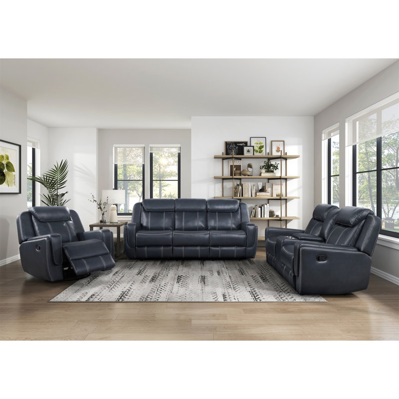 Fauteuil inclinable et pivotant moderne bleu