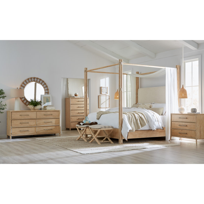 Retreat Pole Rattan Dresser, Light Wood/Dune