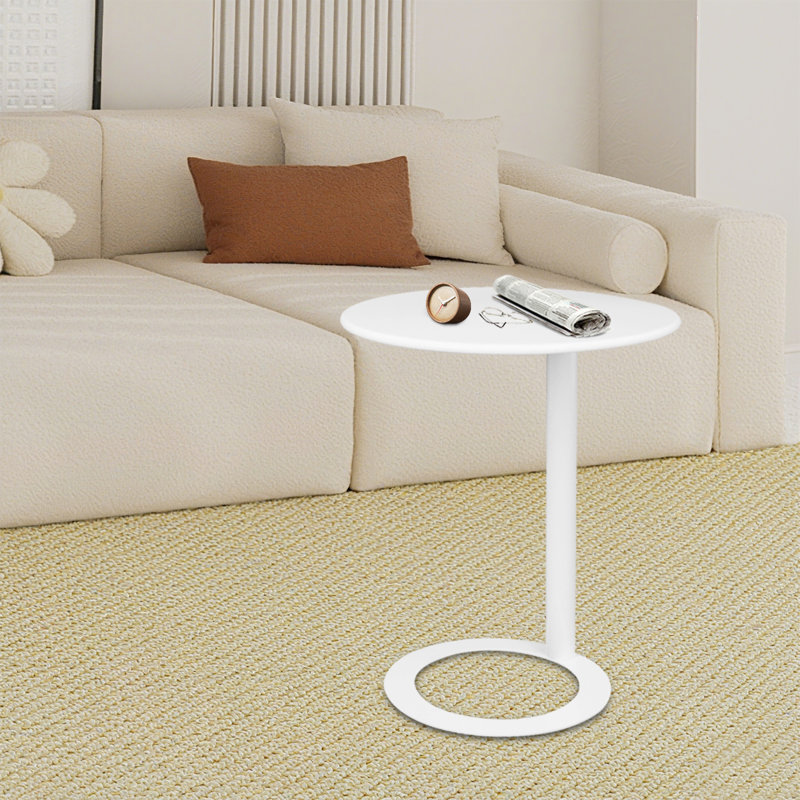 Table d'appoint ronde 18 po, Blanc