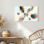 Art mural sur toile tourbillonnant en marbre et en papier déchiré bleu sarcelle et crème-174749231